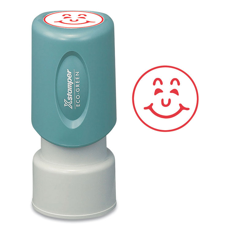 Xstamper® Specialty Stamp, Smiley Face, 0.63 dia, Red (COS036000) Each