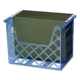 Officemate Blue Glacier&trade; Desktop File Organizer - 10.8", x 13.3" x 8.6" Depth - Desktop - Compact, Portable - Transparent Blue - 1 Each (OIC23221) Each