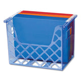Officemate Blue Glacier&trade; Desktop File Organizer - 10.8", x 13.3" x 8.6" Depth - Desktop - Compact, Portable - Transparent Blue - 1 Each (OIC23221) Each