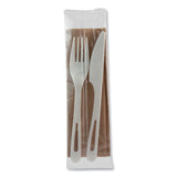 World Centric® TPLA Compostable Cutlery, Fork/Knife/Napkin, White, 500/Carton (WORASPSFKN) Case of 500