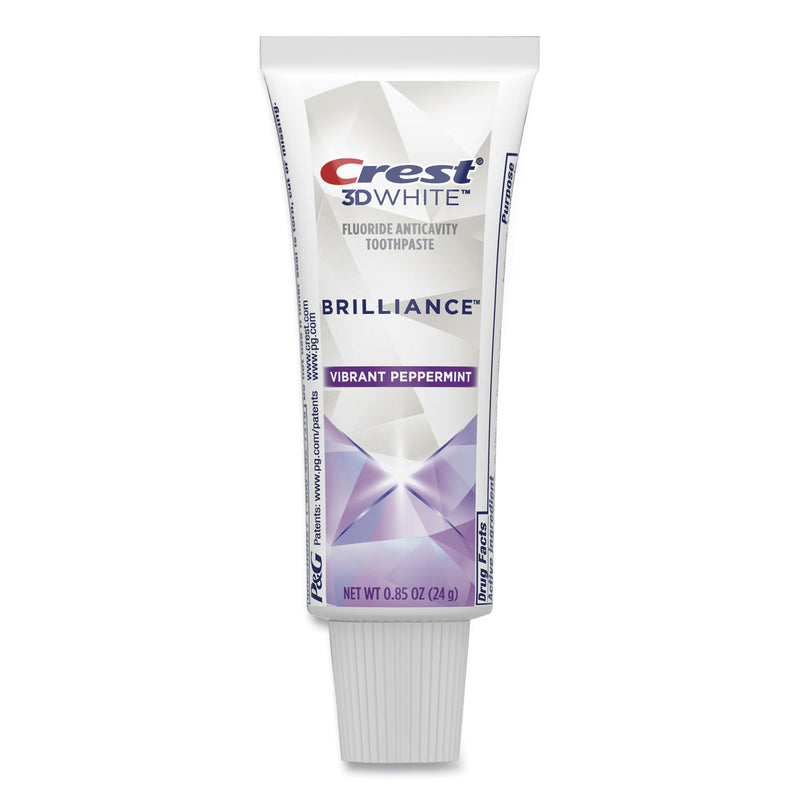 Crest® 3D White Brilliance Advanced Whitening Technology + Advanced Stain Protection Toothpaste, 0.85 oz Tube, 72/Carton (PGC06623) Case of 72