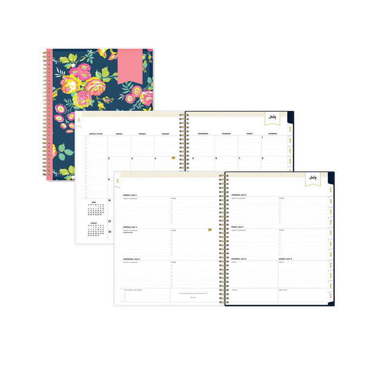 Day Designer Peyton Create-Your-Own Cover Weekly/Monthly Planner, Floral, 11 x 8.5, Navy, 12-Month (July to June): 2024-2025 (BLS107924) Each