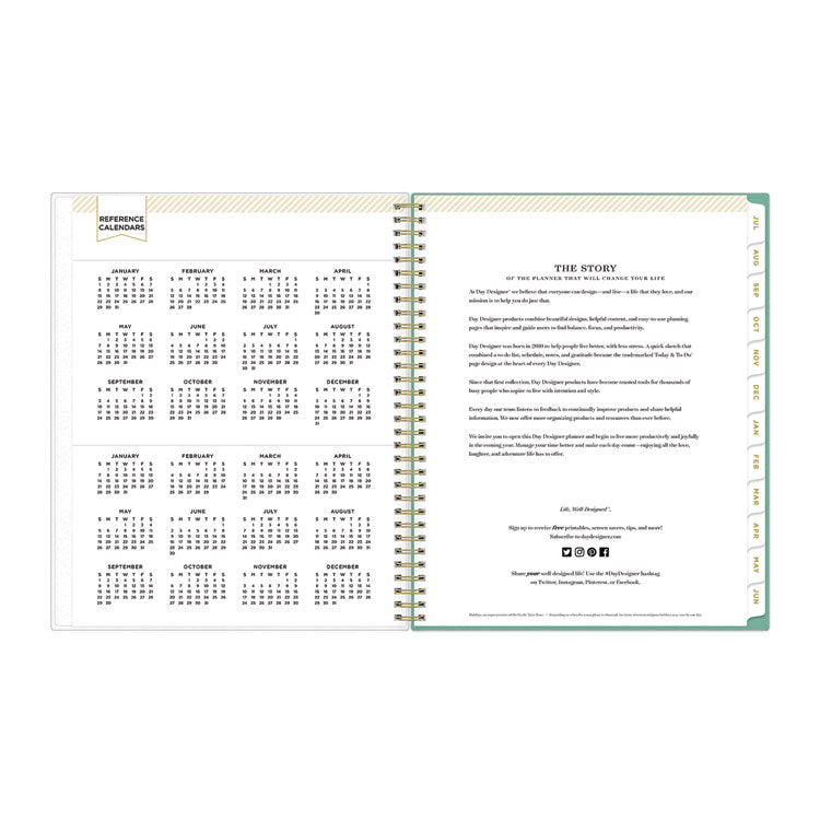 Day Designer Academic Year Weekly/Monthly Frosted Planner, Palms Artwork, 11 x 8.5, 12-Month (July to June): 2024 to 2025 (BLS137891)