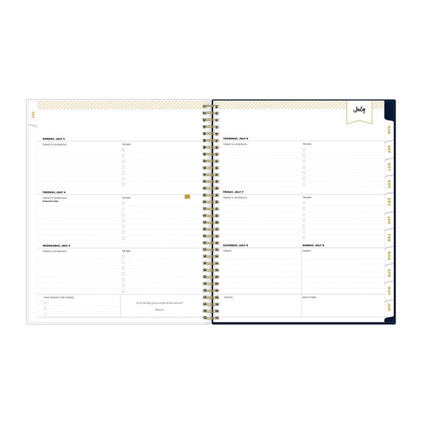 Day Designer Peyton Create-Your-Own Cover Weekly/Monthly Planner, Floral, 11 x 8.5, Navy, 12-Month (July to June): 2024-2025 (BLS107924) Each