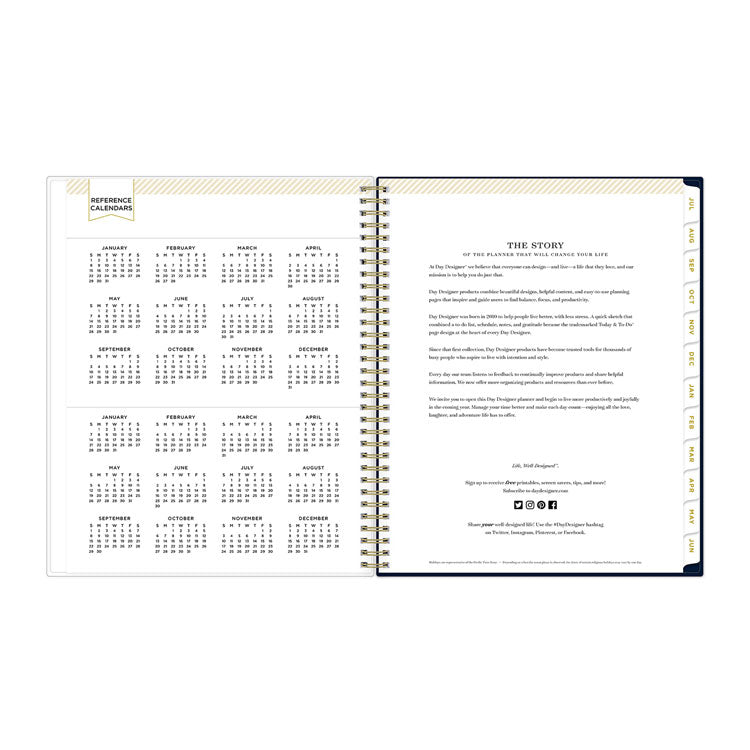 Day Designer Peyton Create-Your-Own Cover Weekly/Monthly Planner, Floral, 11 x 8.5, Navy, 12-Month (July to June): 2024-2025 (BLS107924) Each