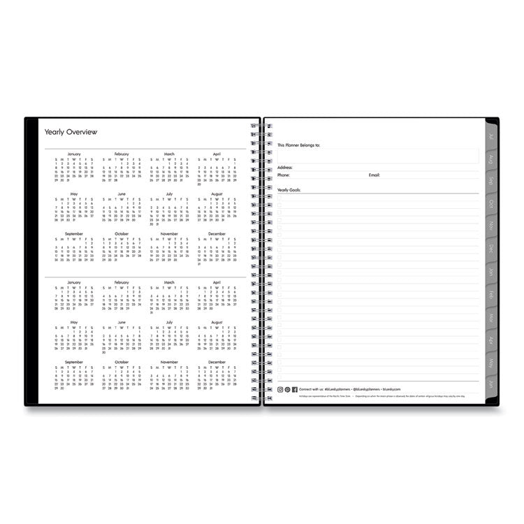 Blue Sky® Enterprise Academic Weekly/Monthly Planner, 11 x 8.5, Black Cover, 12-Month (July to June): 2025 to 2026 (BLS130609) Each