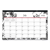 Analeis Academic Year Desk Pad Calendar, Floral Artwork, 17 x 11, White/Black/Coral Sheets, 12-Month (July-June): 2024-2025 (BLS130617) Each