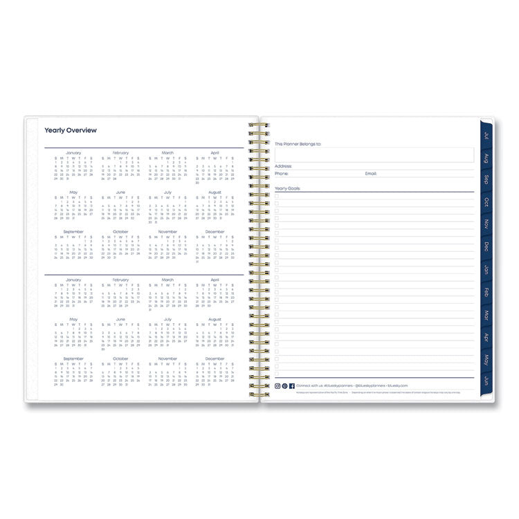Blue Sky® Gemma Academic Year Weekly/Monthly Planner, Geode Artwork, 11 x 8.5, Blue/Purple Cover, 12-Month (July to June): 2025 to 2026 (BLS118177) Each