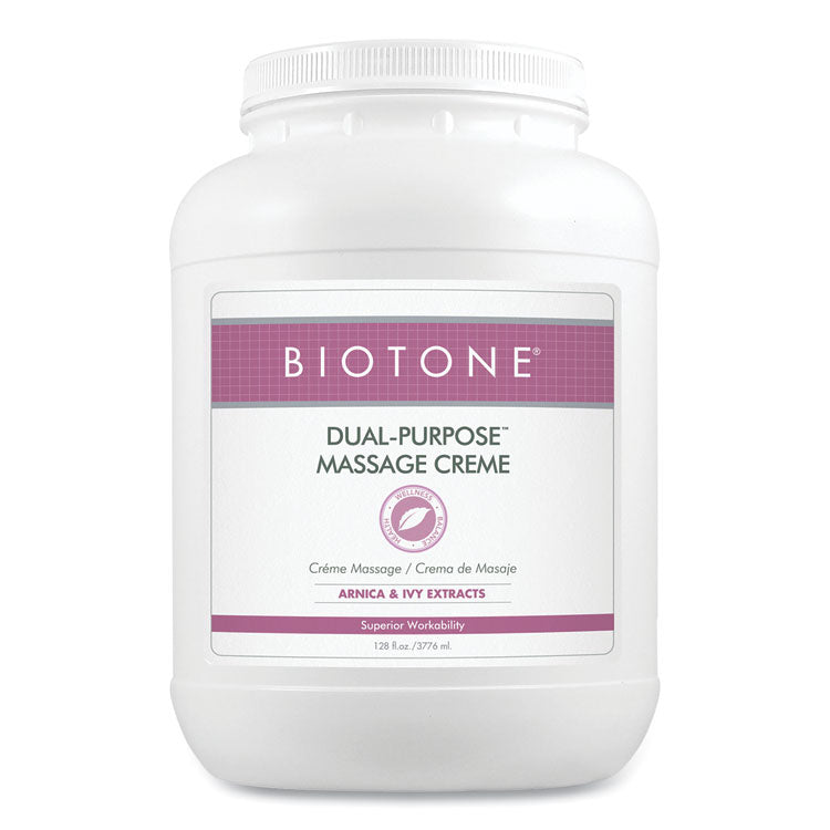 Biotone® Dual-Purpose Massage Creme, 1 gal Jar, Unscented (BTNDPC1G) Each