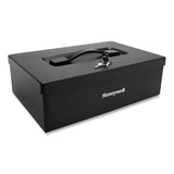 Honeywell Fire Resistant Steel Security Box with Key Lock, 12.7 x 8.8 x 4.1, Black (HWL6104)