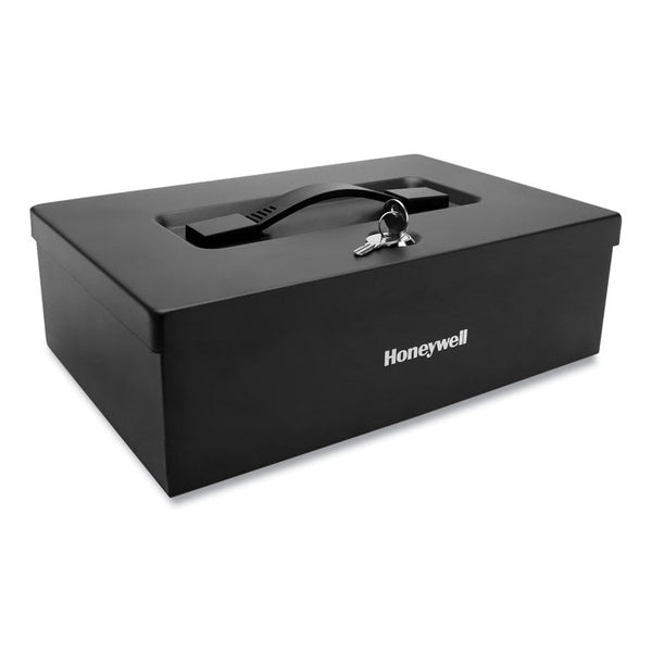 Honeywell Fire Resistant Steel Security Box with Key Lock, 12.7 x 8.8 x 4.1, Black (HWL6104)