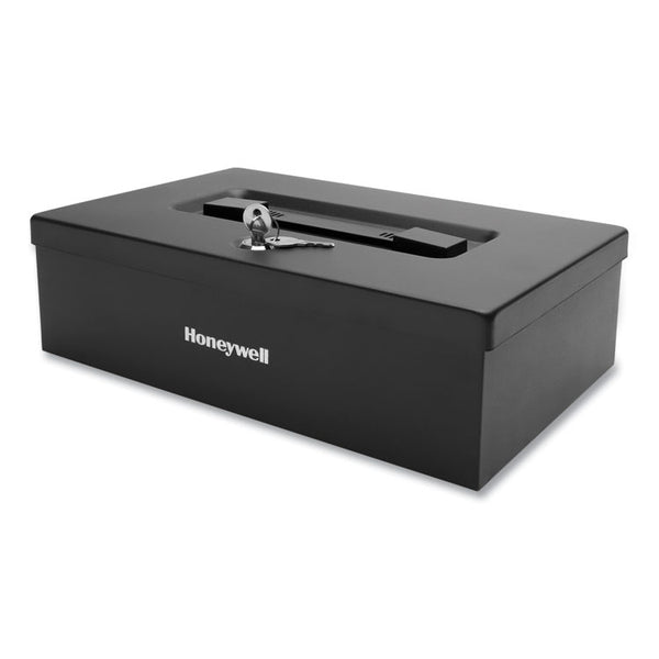 Honeywell Fire Resistant Steel Security Box with Key Lock, 12.7 x 8.8 x 4.1, Black (HWL6104)