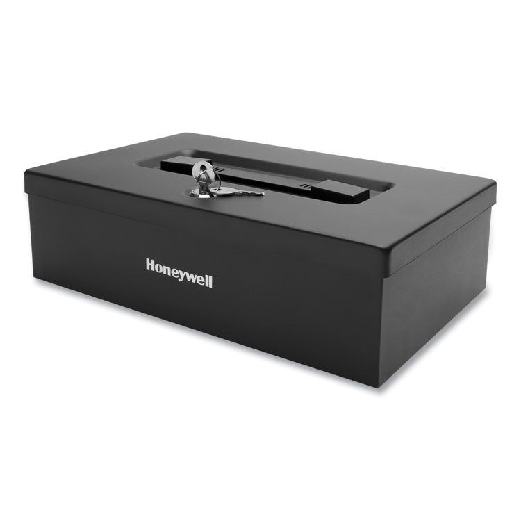 Honeywell Fire Resistant Steel Security Box with Key Lock, 12.7 x 8.8 x 4.1, Black (HWL6104)