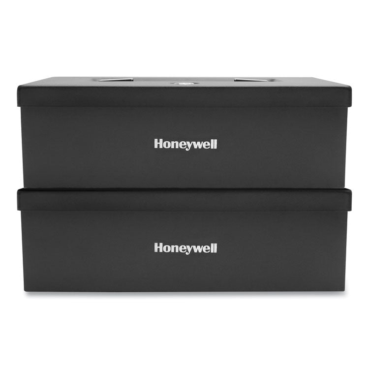 Honeywell Fire Resistant Steel Security Box with Key Lock, 12.7 x 8.8 x 4.1, Black (HWL6104)
