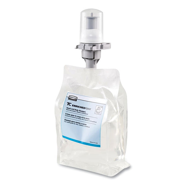 Rubbermaid® Commercial Enriched Foaming Hand and Body Shampoo, Fresh Scent, 1,300 mL Refill, 5/Carton (RCP3486575)
