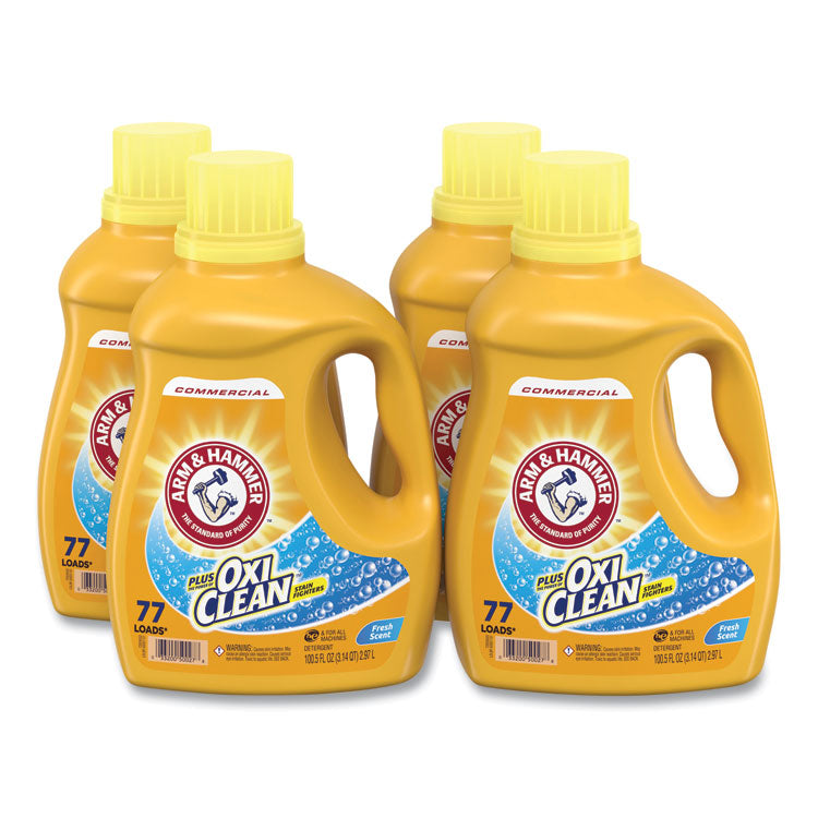 Arm & Hammer™ OxiClean Concentrated Liquid Laundry Detergent, Fresh, 100.5 oz Bottle, 4/Carton (CDC3320050027) Each