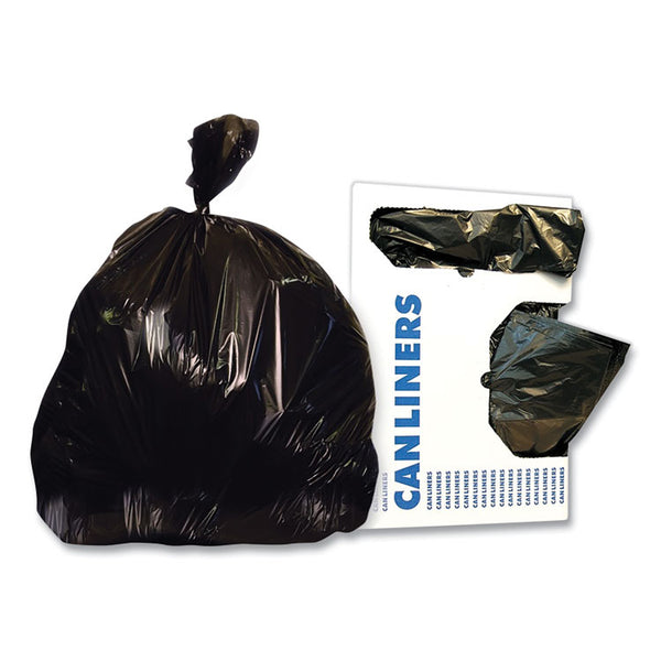 Heritage Linear Low-Density Can Liners, 65 gal, 1.5 mil, 43" x 60", Black, 100/Carton (HERH8660AK) Case of 100