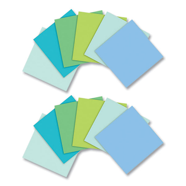 Post-it® Notes Super Sticky 100% Recycled Paper Super Sticky Notes, Unruled, 3" x 3", Assorted Oasis Colors, 70 Sheets/Pad, 12 Pads/Pack (MMM654R12SST) Pack of 12