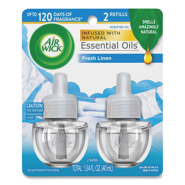 Air Wick® Scented Oil Twin Refill, Fresh Linen, 0.67 oz, 2/Pack, 6/Carton (RAC82291)