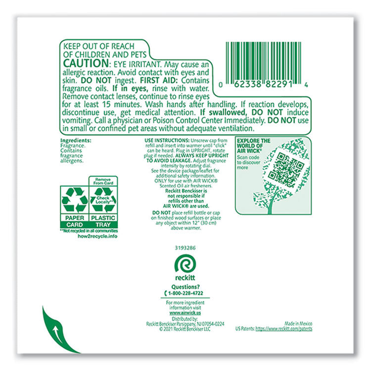 Air Wick® Scented Oil Refill, Fresh Linen, 0.67 oz, 2/Pack (RAC82291PK) Each