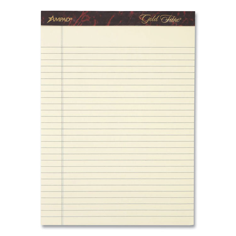 Ampad® Gold Fibre Writing Pads, Narrow Rule, 50 Canary-Yellow 5 x 8 Sheets, 4/Pack (TOP20029)