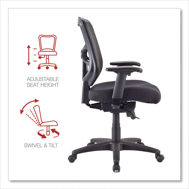 Alera® Alera Elusion Series Mesh Mid-Back Swivel/Tilt Chair, Supports Up to 275 lb, 17.9" to 21.8" Seat Height, Black (ALEEL42BME10B)