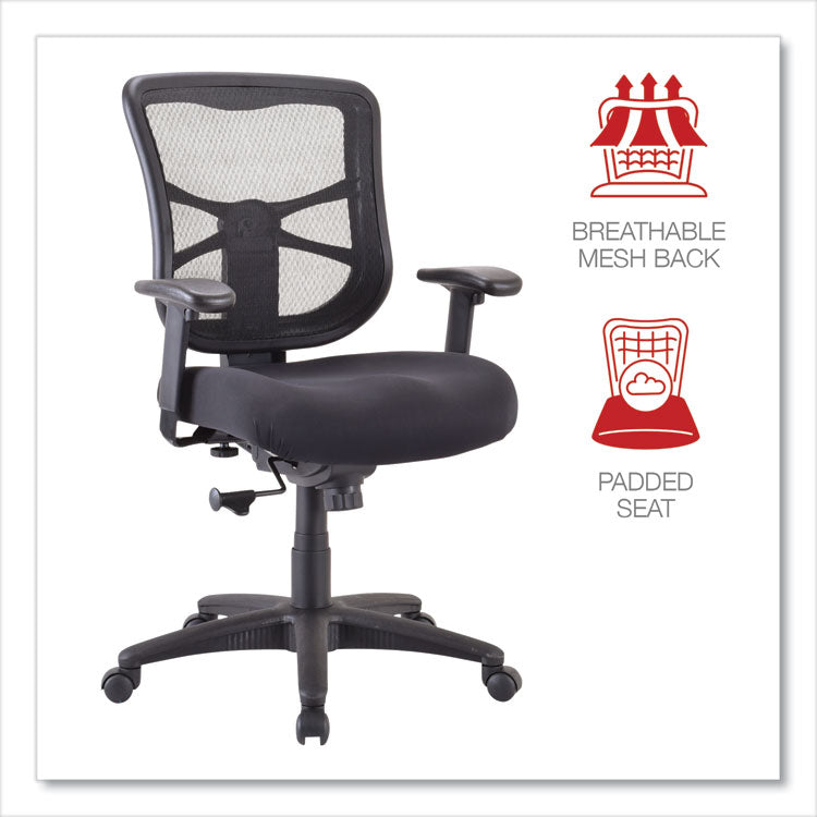 Alera® Alera Elusion Series Mesh Mid-Back Swivel/Tilt Chair, Supports Up to 275 lb, 17.9" to 21.8" Seat Height, Black (ALEEL42BME10B)