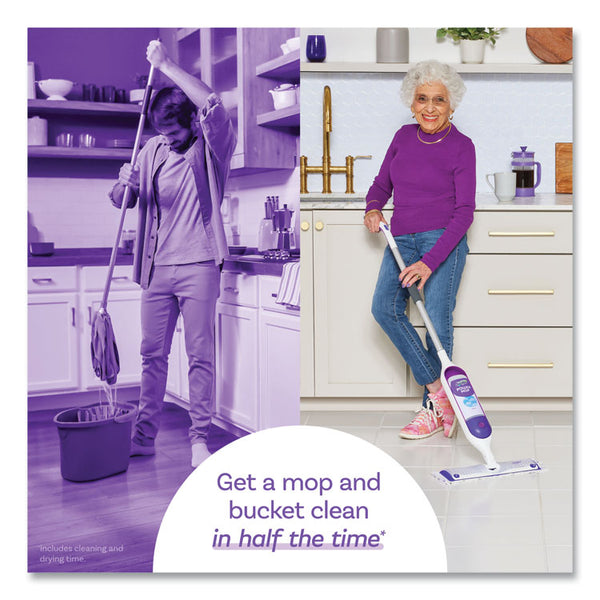 Swiffer® PowerMop Starter Kit, 15.4 x 5.3 White/Purple Cloth Head, 26" Silver Aluminum Handle (PGC07242)