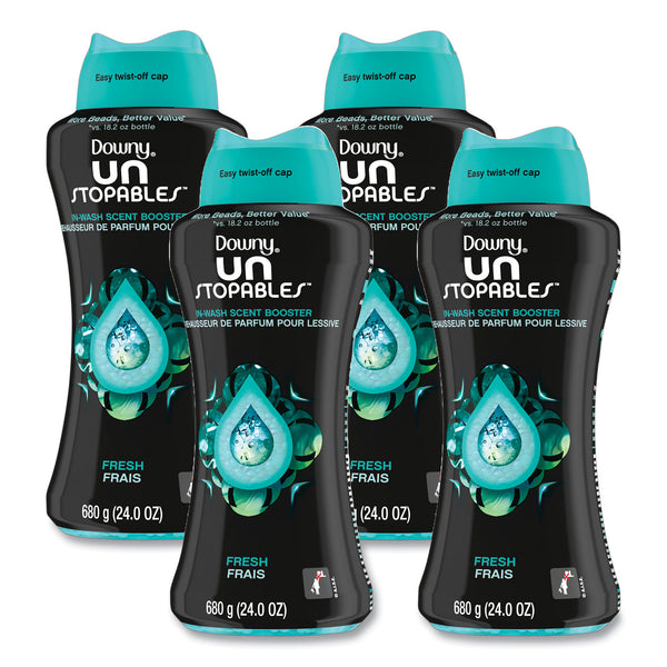 Downy Unstopables In-Wash Scent Booster Beads, Fresh Scent, 24 oz Pour Bottle, 4/Carton (PGC08726) Case of 4