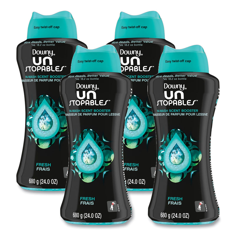 Downy Unstopables In-Wash Scent Booster Beads, Fresh Scent, 24 oz Pour Bottle, 4/Carton (PGC08726) Case of 4