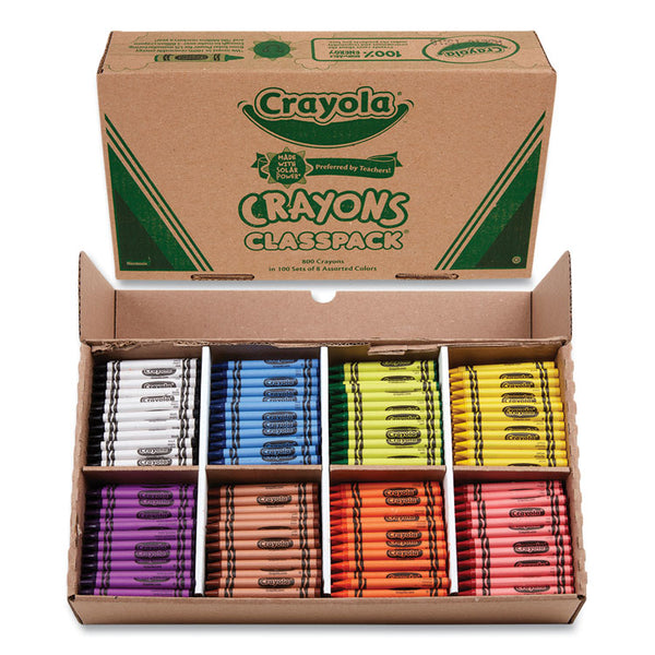 Crayola® Classpack Regular Crayons, 8 Colors, 800/Box (CYO528008)