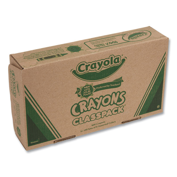 Crayola® Classpack Regular Crayons, 8 Colors, 800/Box (CYO528008) Box of 800