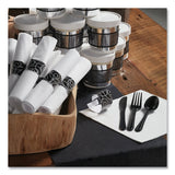 Hoffmaster® CaterWrap Heavyweight Cutlery Combo, Fork/Spoon/Knife/Napkin, Black, 100/Carton (HFM119971) Case of 100