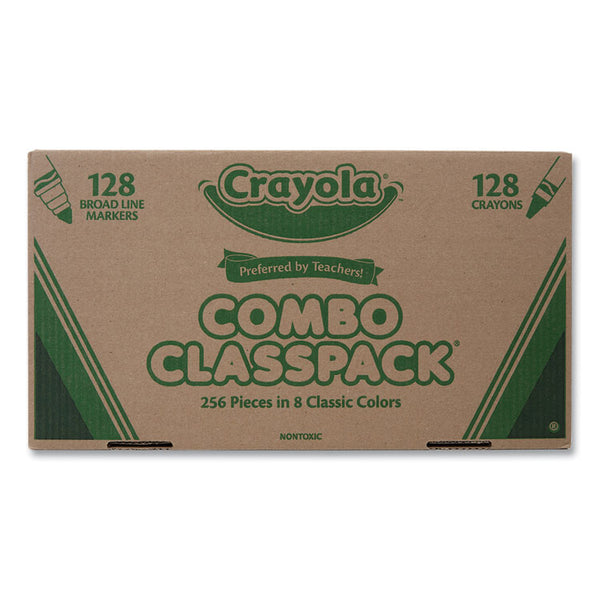 Crayola® Crayons and Markers Combo Classpack, Eight Colors, 256/Set (CYO523349) Set of 256