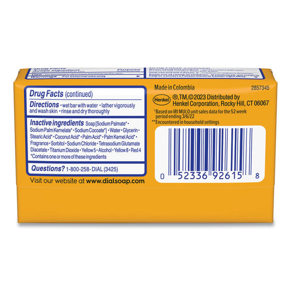 Dial® Deodorant Bar Soap, Iconic Dial Gold Fragrance, 4 oz Wrapped Retail Bar, 36/Carton (DIA92617)