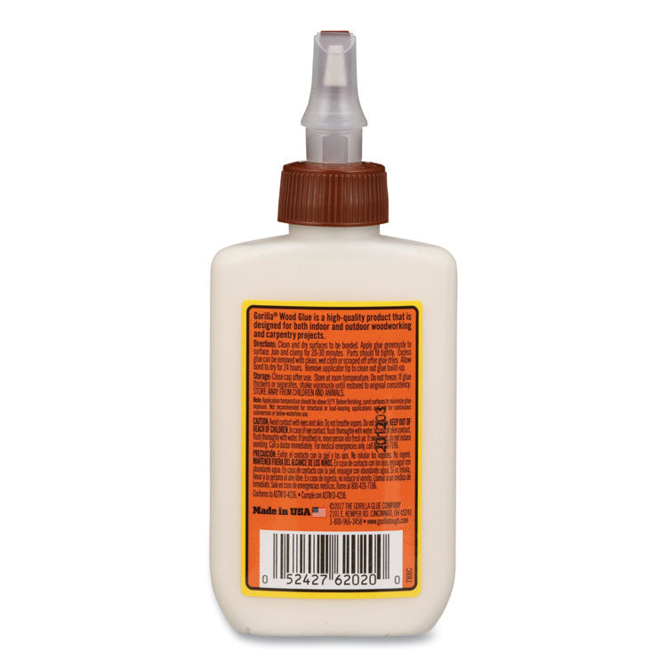 Gorilla® Wood Glue, 4 oz, Dries Light Tan (GOR6202001) Each