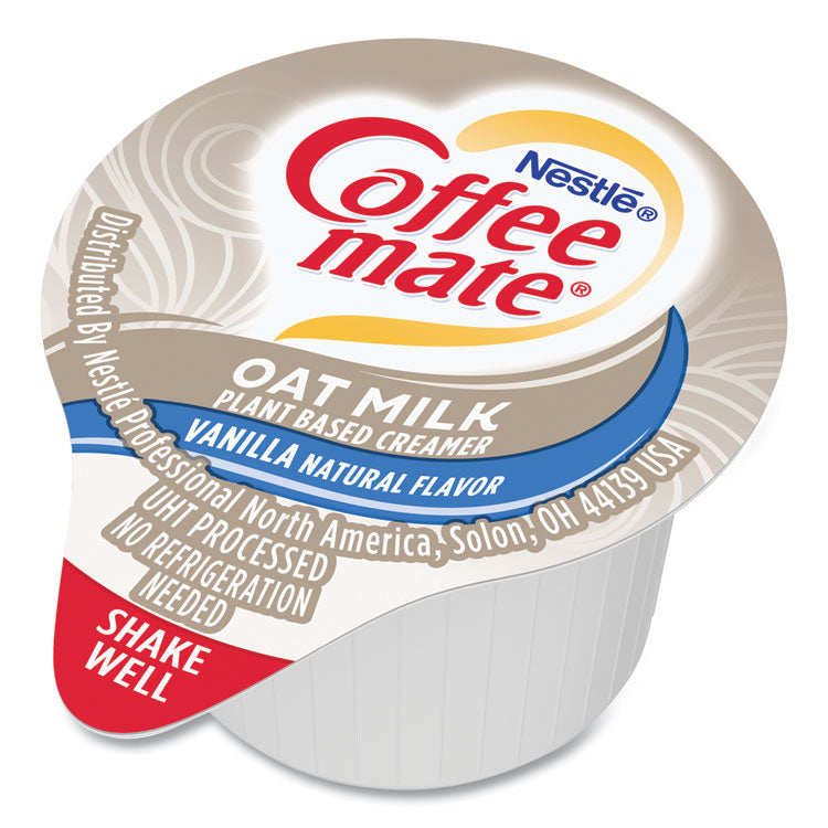 Coffee mate® Plant-Based Oat Milk Liquid Creamers, Natural Vanilla, 0.38 oz Mini Cups, 50/Box (NES19891BX) Box of 50