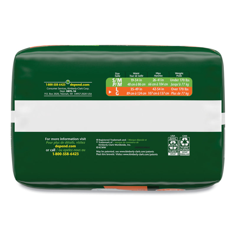 Depend® Incontinence Protection with Tabs, 35" to 49" Waist, 16/Pack, 3 Packs/Carton (KCM35458) Case of 3