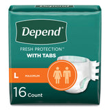 Depend® Incontinence Protection with Tabs, 35" to 49" Waist, 16/Pack, 3 Packs/Carton (KCM35458) Case of 3