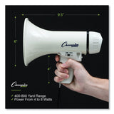 Champion Sports Megaphone, 4 W to 8 W, 400 yds Range, White (CSIMP4W) Each