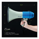 Champion Sports Megaphone, 12 W to 25 W, 1,000 yds Range, White/Blue (CSIMP12W) Each