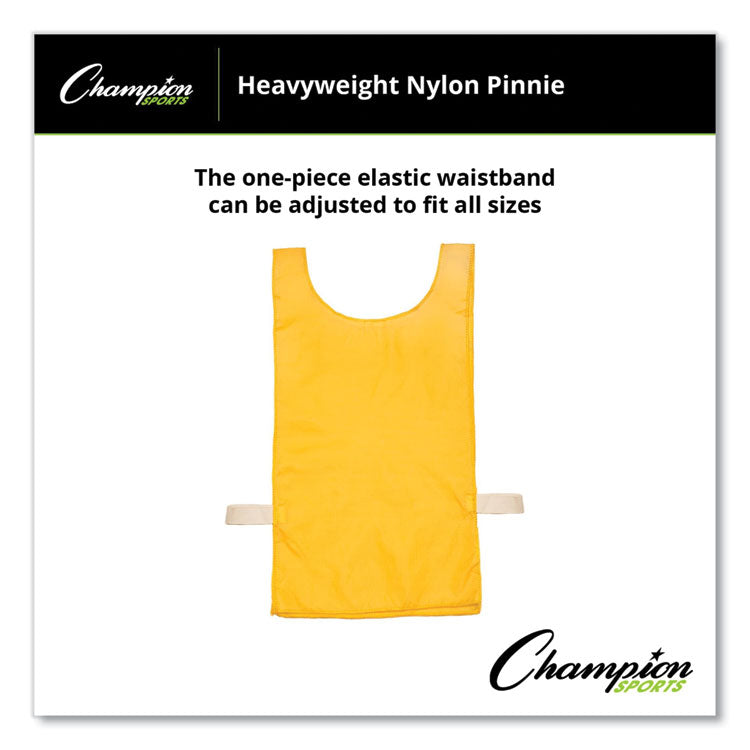 Champion Sports Heavyweight Pinnies, Nylon, One Size, Gold, 1/Dozen (CSINP1GD)