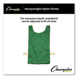 Champion Sports Heavyweight Pinnies, Nylon, One Size, Green, 1/Dozen (CSINP1GN) Box of 12