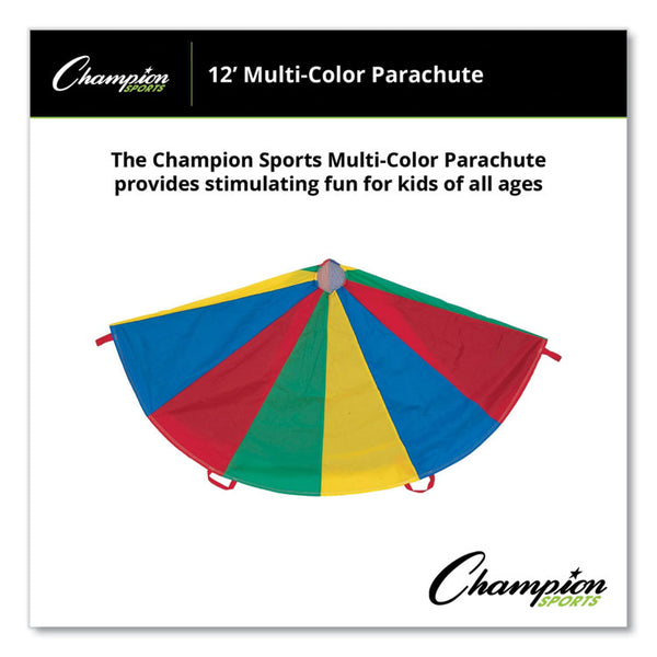 Champion Sports Nylon Multicolor Parachute, 12 ft dia, 12 Handles (CSINP12) Each