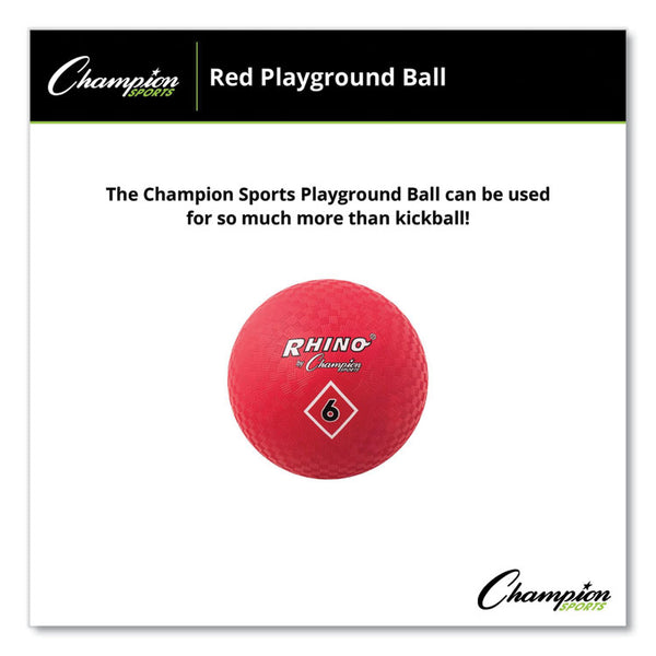 Champion Sports Playground Ball, 6" Diameter, Red (CSIPG6RD)