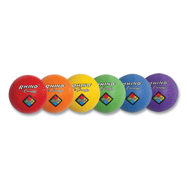 Champion Sports Playground Ball Set, 8.5" Diameter, Assorted Colors, 6/Set (CSIPGSET) Set of 6