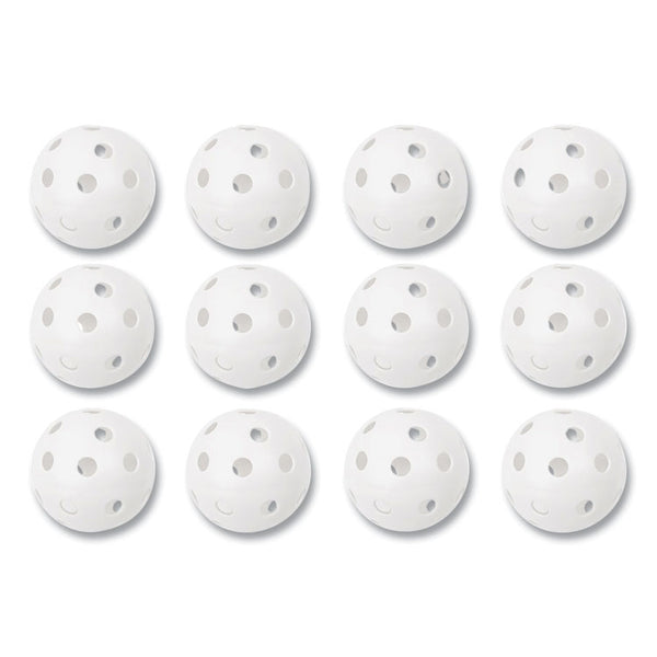 Champion Sports Plastic Baseballs, 9" Diameter, White, 12/Set (CSIPLBB) Set of 12