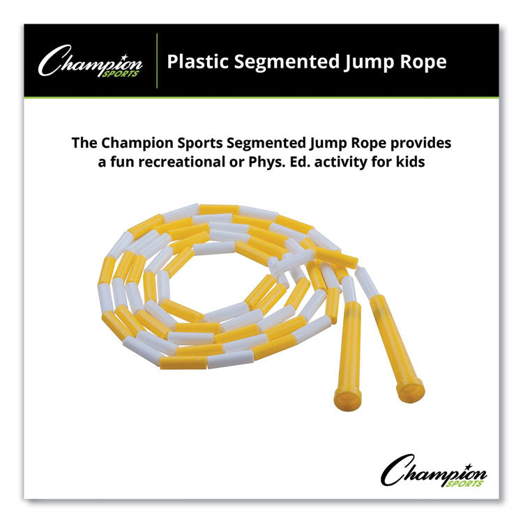 Champion Sports Segmented Plastic Jump Rope, 8 ft, Yellow/White (CSIPR8) Each