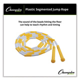 Champion Sports Segmented Plastic Jump Rope, 8 ft, Yellow/White (CSIPR8) Each