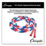 Champion Sports Segmented Plastic Jump Rope, 16 ft, Red/Blue/White (CSIPR16) Each